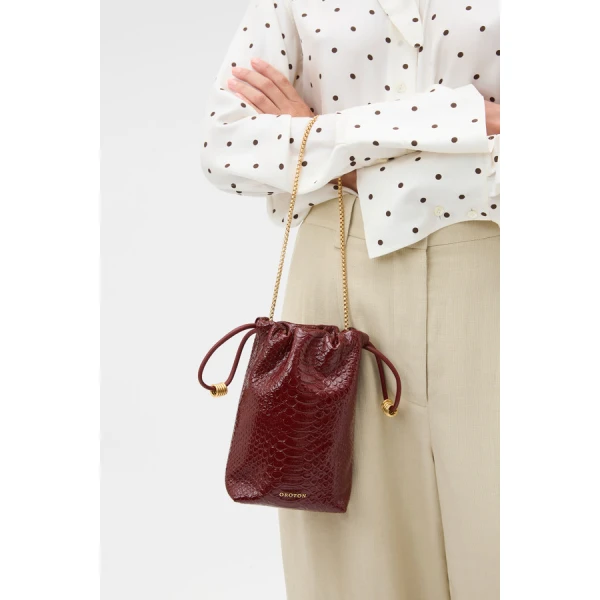 Oroton Nola Drawstring Pouch Texture - Bags - Australian Luxury Leather Handbag at Coveti
