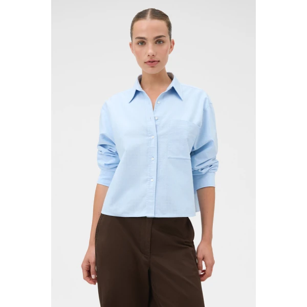 Oroton Oxford Cropped Shirt - Oroton Tops - Australian Heritage Luxury - Shop at Coveti