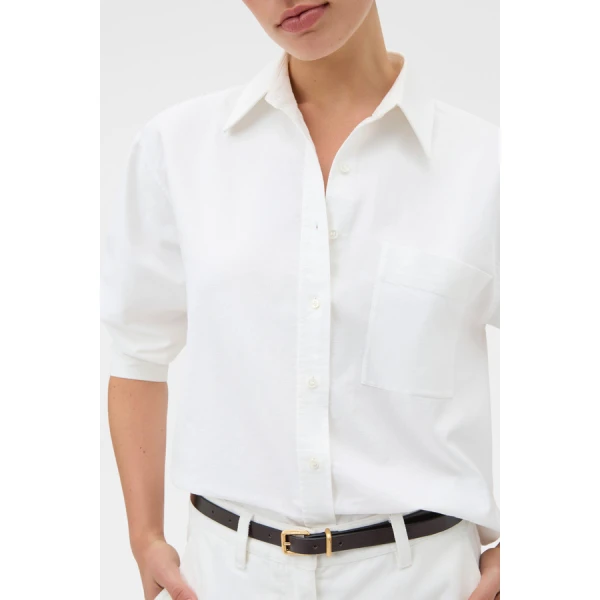 Oroton Oxford Cropped Shirt - Oroton Tops - Australian Heritage Luxury - Shop at Coveti