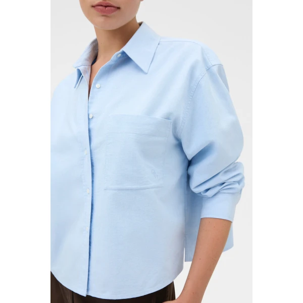 Oroton Oxford Cropped Shirt - Oroton Tops - Australian Heritage Luxury - Shop at Coveti