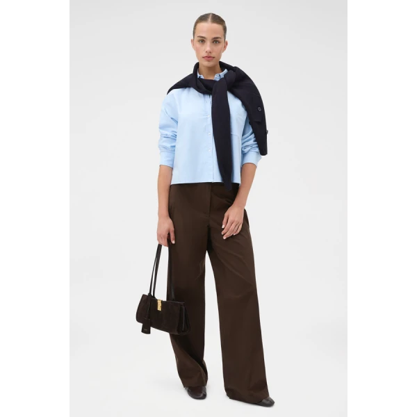 Oroton Oxford Cropped Shirt - Oroton Tops - Australian Heritage Luxury - Shop at Coveti