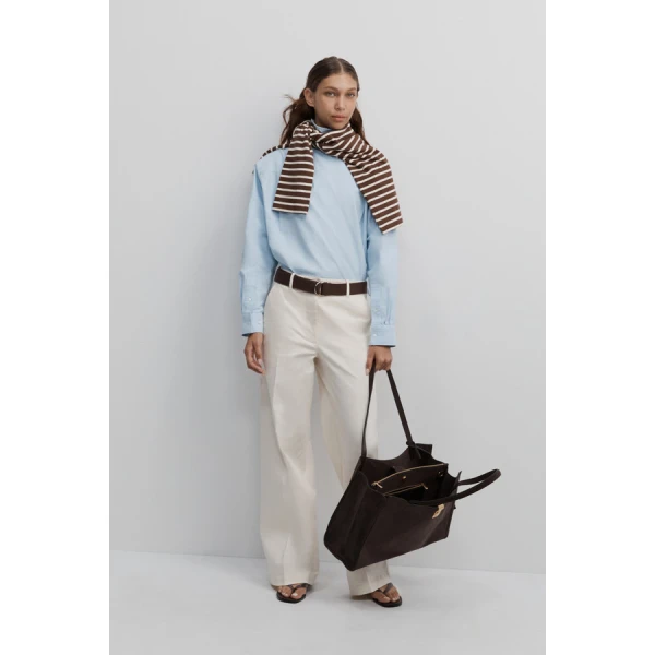 Oroton Oxford Cropped Shirt - Oroton Tops - Australian Heritage Luxury - Shop at Coveti