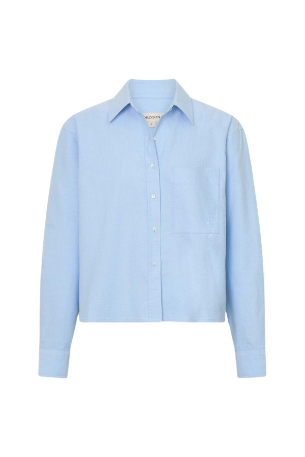 Oroton Oxford Cropped Shirt - Oroton Tops - Australian Heritage Luxury - Shop at Coveti