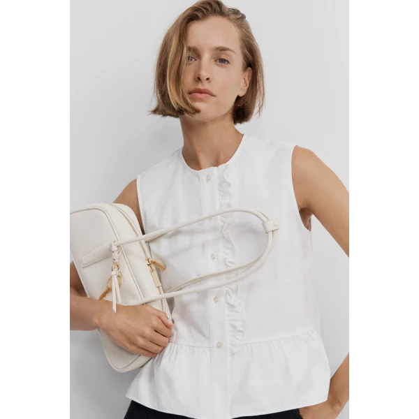 Oroton Oxford Peplum Top - Oroton Tops - Australian Heritage Luxury - Shop at Coveti