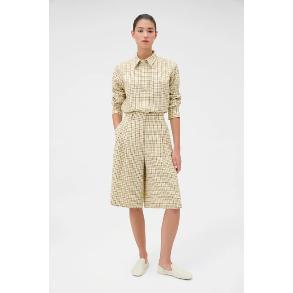 Oroton Pleat Check Short - Oroton Shorts - Australian Heritage Luxury - Shop at Coveti