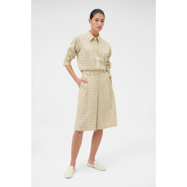 Oroton Pleat Check Short - Oroton Shorts - Australian Heritage Luxury - Shop at Coveti