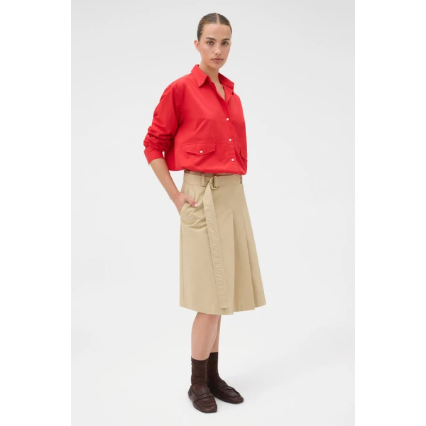 Oroton Pleat Detail Midi Skirt - Oroton Skirts - Australian Heritage Luxury - Shop at Coveti
