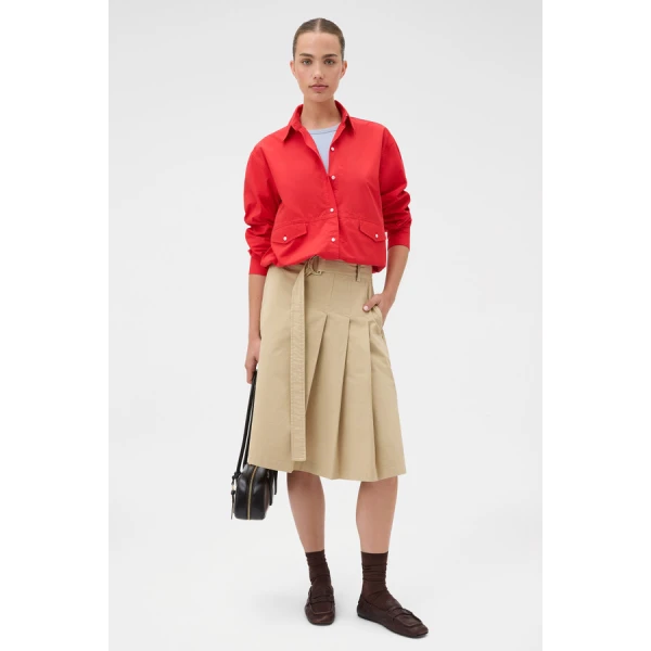 Oroton Pleat Detail Midi Skirt - Oroton Skirts - Australian Heritage Luxury - Shop at Coveti