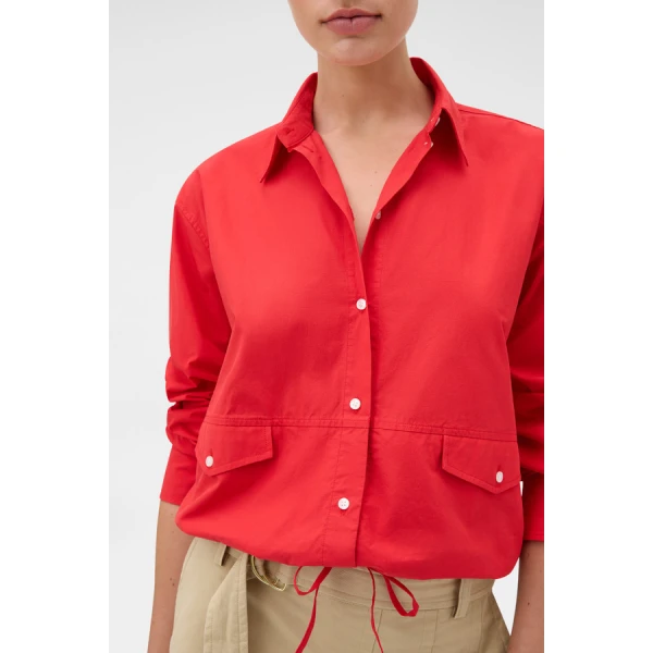 Oroton Poplin Drawstring Shirt - Oroton Tops - Australian Heritage Luxury - Shop at Coveti