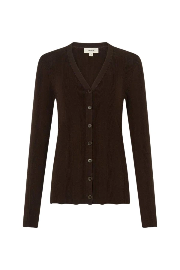 Oroton-Ribbed-Cardigan-660397_nobg Oroton Ribbed Cardigan - Oroton Knitwear - Australian Heritage Luxury - Shop at Coveti
