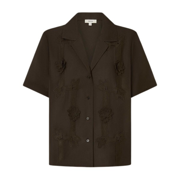 Oroton Ribbon Trim Camp Shirt - Oroton Tops - Australian Heritage Luxury - Shop at Coveti
