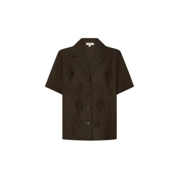 Oroton Ribbon Trim Camp Shirt - Oroton Tops - Australian Heritage Luxury - Shop at Coveti