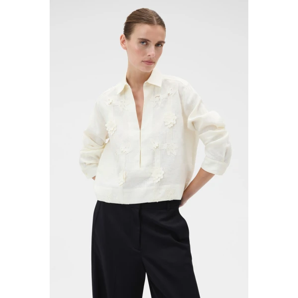 Oroton Ribbon Trim Shirt - Oroton Tops - Australian Heritage Luxury - Shop at Coveti