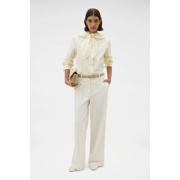Oroton Scallop Tie Neck Shirt - Oroton Tops - Australian Heritage Luxury - Shop at Coveti