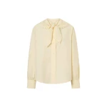 Oroton Scallop Tie Neck Shirt - Oroton Tops - Australian Heritage Luxury - Shop at Coveti