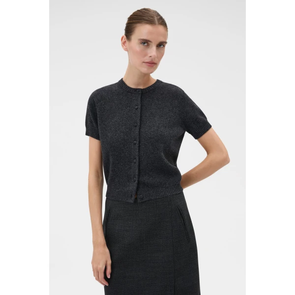 Oroton Short Sleeve Crew Cardigan - Oroton Knitwear - Australian Heritage Luxury - Shop at Coveti