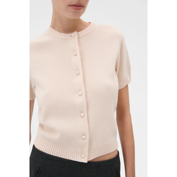 Oroton Short Sleeve Crew Cardigan - Oroton Knitwear - Australian Heritage Luxury - Shop at Coveti