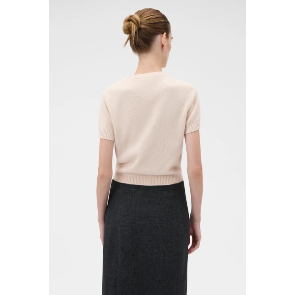 Oroton Short Sleeve Crew Cardigan - Oroton Knitwear - Australian Heritage Luxury - Shop at Coveti