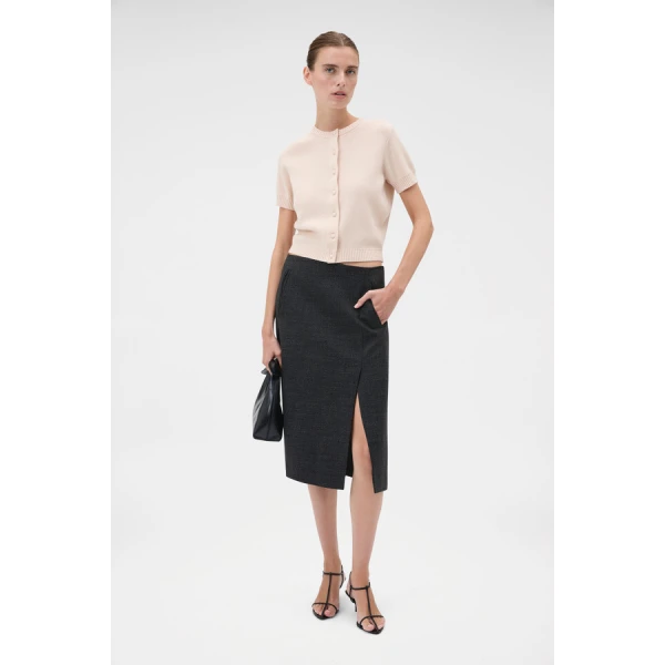 Oroton Short Sleeve Crew Cardigan - Oroton Knitwear - Australian Heritage Luxury - Shop at Coveti