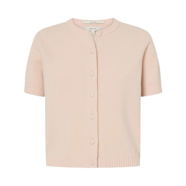 Oroton Short Sleeve Crew Cardigan - Oroton Knitwear - Australian Heritage Luxury - Shop at Coveti