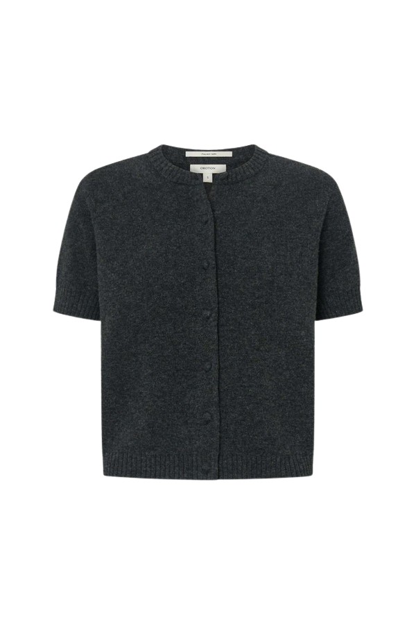 Oroton Short Sleeve Crew Cardigan - Oroton Knitwear - Australian Heritage Luxury - Shop at Coveti