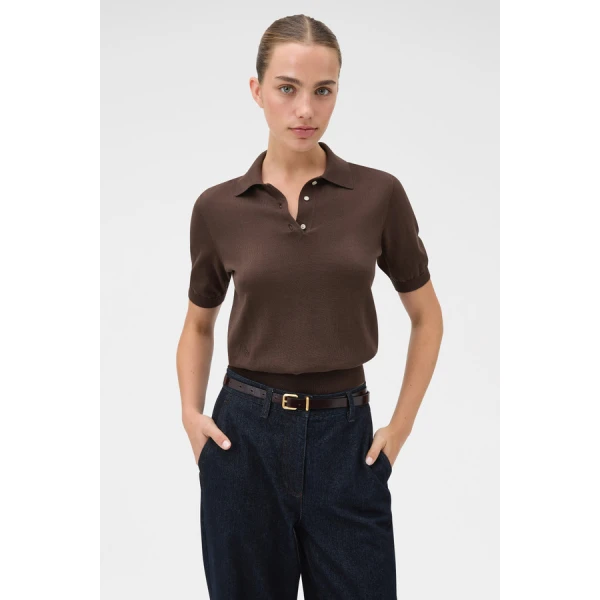 Oroton Short Sleeve Knit Polo - Oroton Tops - Australian Heritage Luxury - Shop at Coveti
