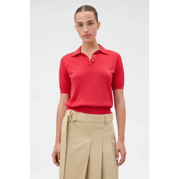 Oroton Short Sleeve Knit Polo - Oroton Tops - Australian Heritage Luxury - Shop at Coveti