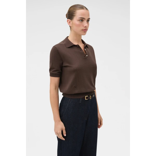 Oroton Short Sleeve Knit Polo - Oroton Tops - Australian Heritage Luxury - Shop at Coveti