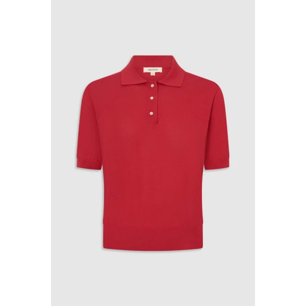 Oroton Short Sleeve Knit Polo - Oroton Tops - Australian Heritage Luxury - Shop at Coveti