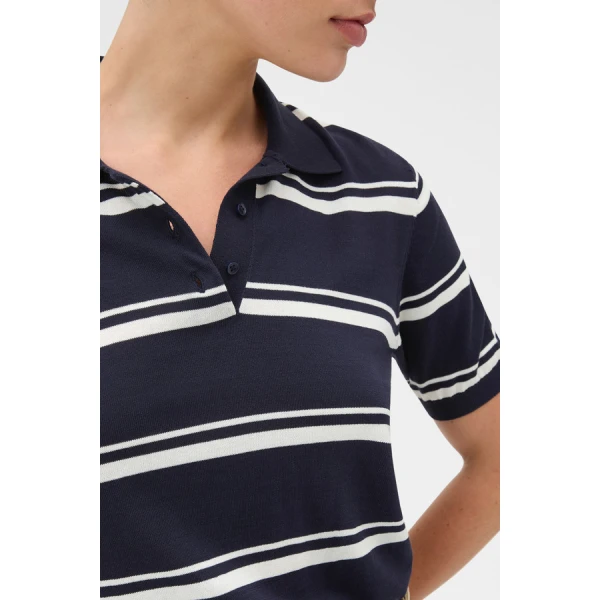Oroton Short Sleeve Stripe Knit Polo - Oroton Tops - Australian Heritage Luxury - Shop at Coveti