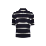 Oroton Short Sleeve Stripe Knit Polo - Oroton Tops - Australian Heritage Luxury - Shop at Coveti