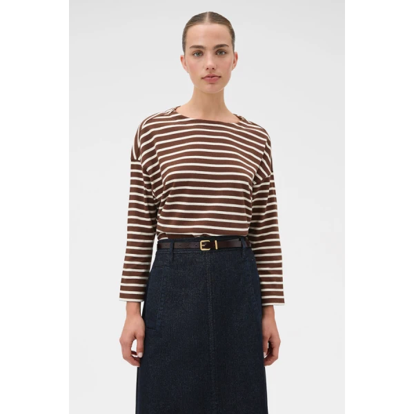 Oroton Stripe Market Tee - Oroton Tops - Australian Heritage Luxury - Shop at Coveti