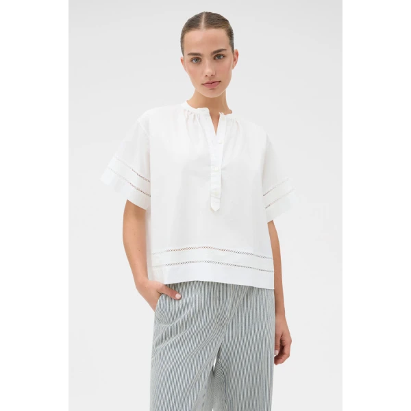 Oroton Trim Detail Smock - Oroton Tops - Australian Heritage Luxury - Shop at Coveti
