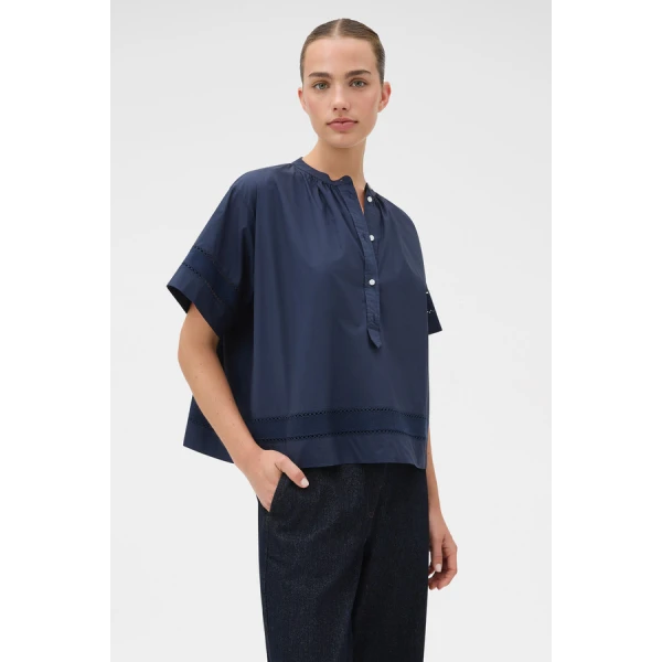 Oroton Trim Detail Smock - Oroton Tops - Australian Heritage Luxury - Shop at Coveti