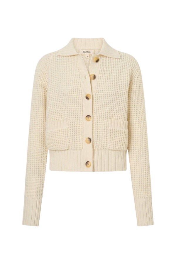 Oroton Waffle Cardigan - Oroton Knitwear - Australian Heritage Luxury - Shop at Coveti