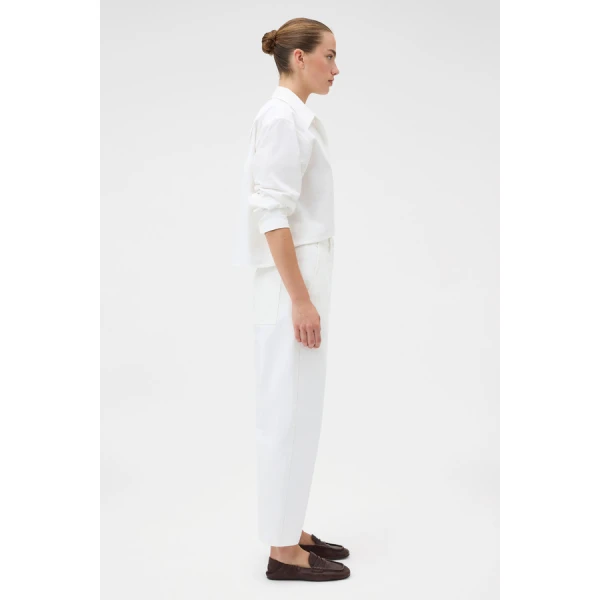Oroton White Twill Pant - Oroton Pants - Australian Heritage Luxury - Shop at Coveti