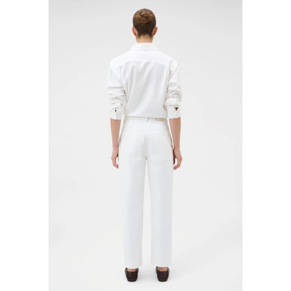 Oroton White Twill Pant - Oroton Pants - Australian Heritage Luxury - Shop at Coveti