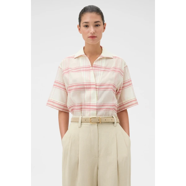 Oroton Windowpane Check Shirt - Oroton Tops - Australian Heritage Luxury - Shop at Coveti