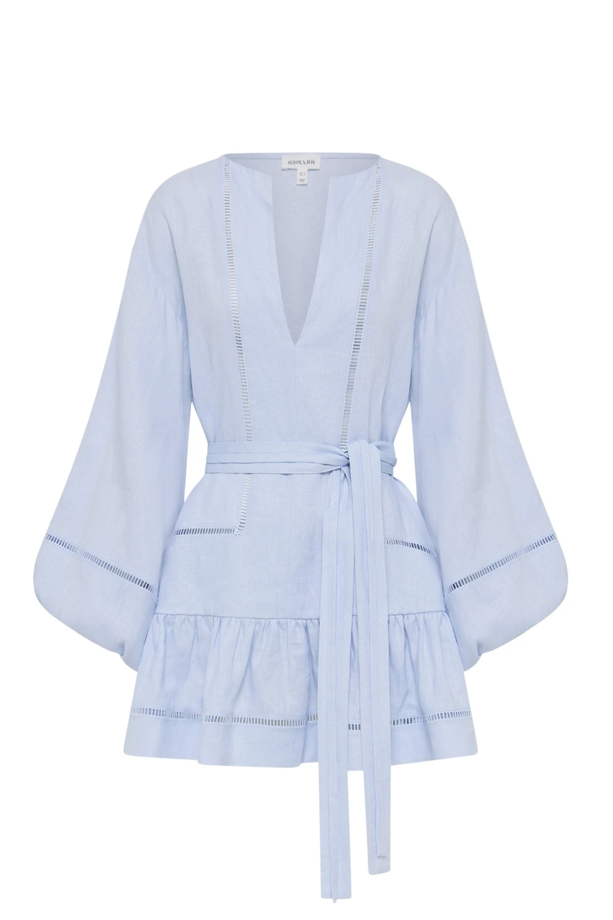 Shona-Joy-Tommy-Linen-Balloon-Sleeve-Mini-Dress-Sky-2025-coveti25549_nobg Shona Joy Blue Dresses