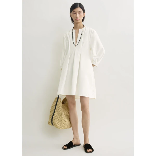 Balloon Sleeve Cotton Dress Black - Image 5