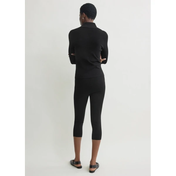 Capri Knit Leggings Black - Image 3