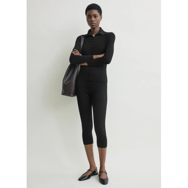 Capri Knit Leggings Black - Image 5
