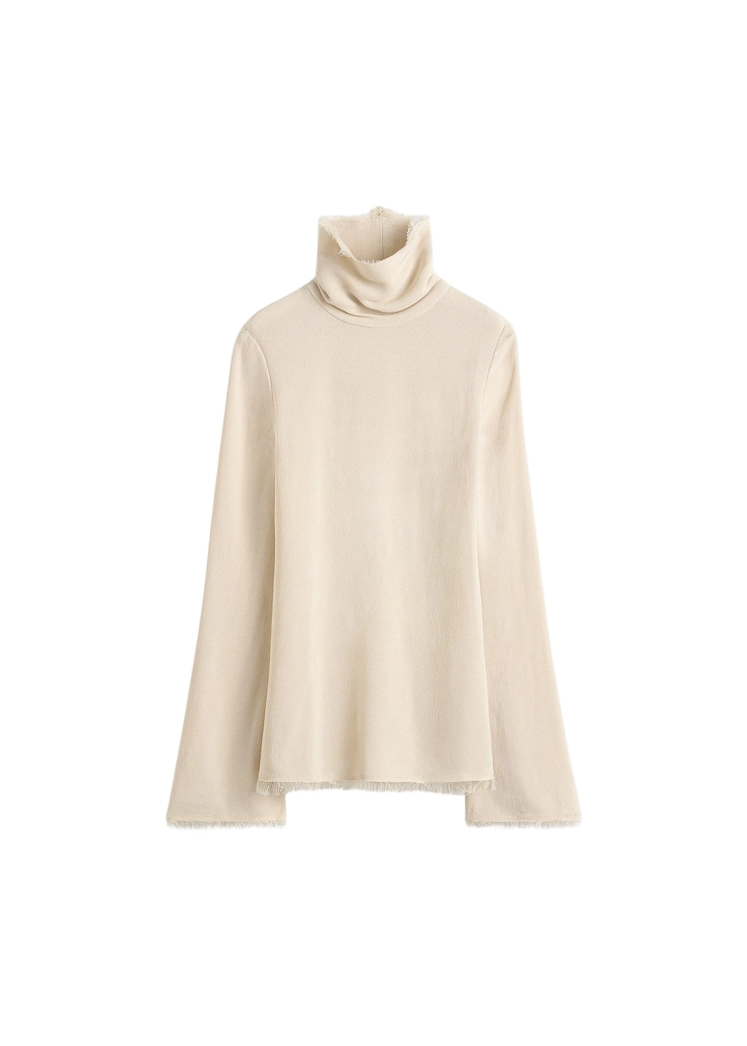 Toteme-Frayed-Edge-Slim-Top-Stone71962_nobg Toteme Tops with minimalist design at Coveti