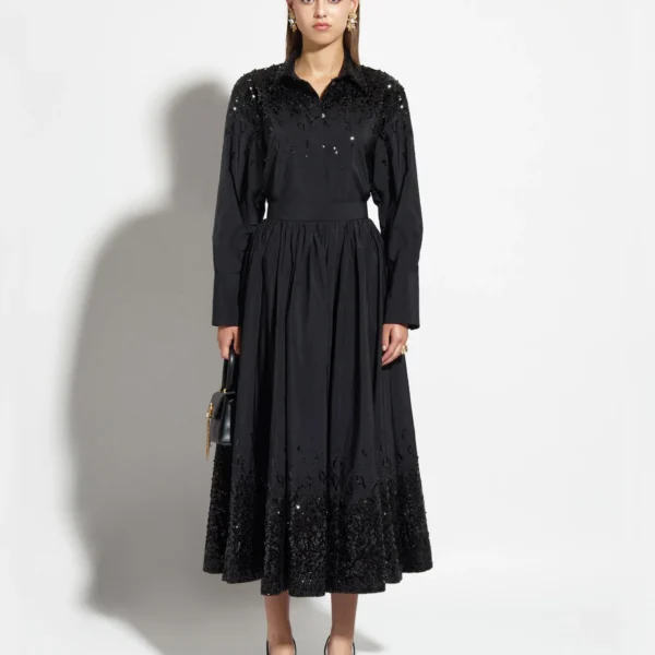 Zuhair Murad Taffeta Paillettes Shirt - Tops - Lebanese Haute Couture and Evening Gowns at Coveti