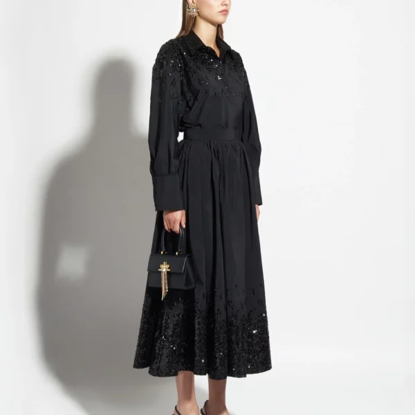 Zuhair Murad Taffeta Paillettes Shirt - Tops - Lebanese Haute Couture and Evening Gowns at Coveti