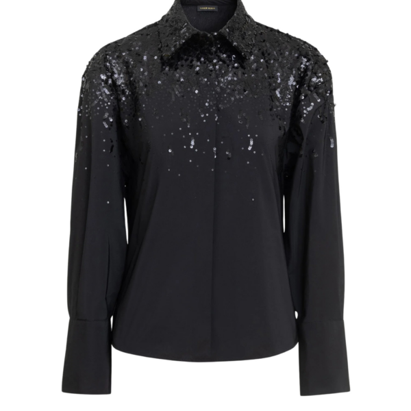 Zuhair Murad Taffeta Paillettes Shirt - Tops - Lebanese Haute Couture and Evening Gowns at Coveti