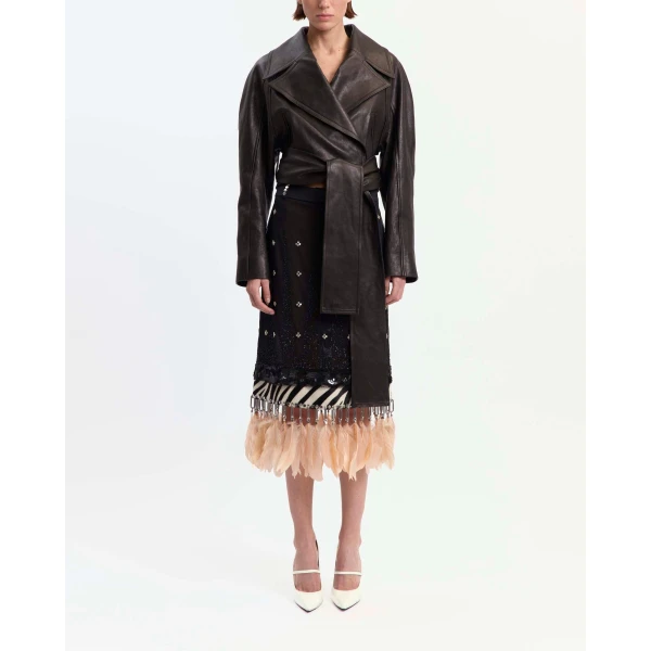 Elevate your elegance in this 16Arlington Skirts from the luxury feather dress edit