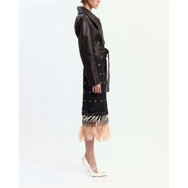 Elevate your elegance in this 16Arlington Skirts from the luxury feather dress edit
