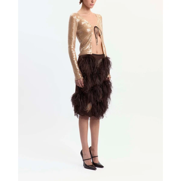 Elevate your elegance in this 16Arlington Skirts from the luxury feather dress edit