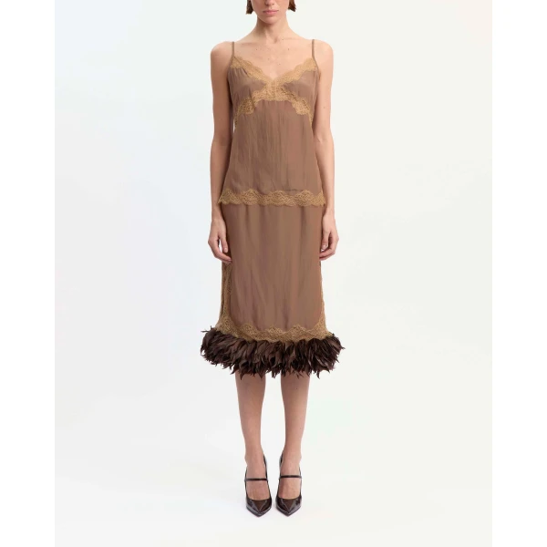 Elevate your elegance in this 16Arlington Tops from the luxury feather dress edit